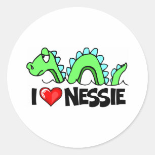 Adesivo Redondo Eu amo o Nessie