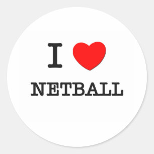 Adesivo Redondo Eu amo o Netball