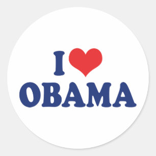 Adesivo Redondo Eu Amo o Presidente Obama