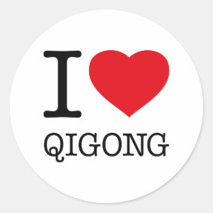 ADESIVO REDONDO EU AMO O QI GONG