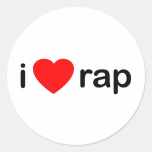 Adesivo Redondo Eu amo o rap