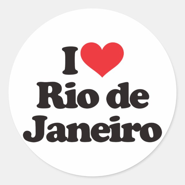 Adesivo Redondo Eu amo o Rio de Janeiro (Frente)