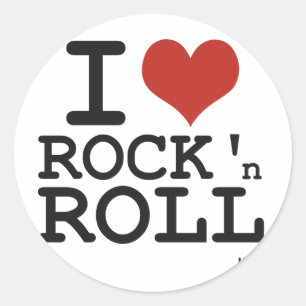 Adesivo Redondo Eu amo o rock and roll