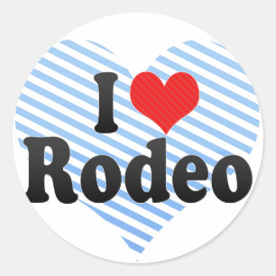 Adesivo Redondo Eu amo o rodeio