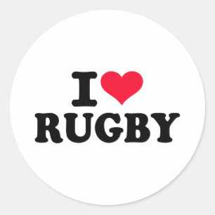 Adesivo Redondo Eu amo o rugby