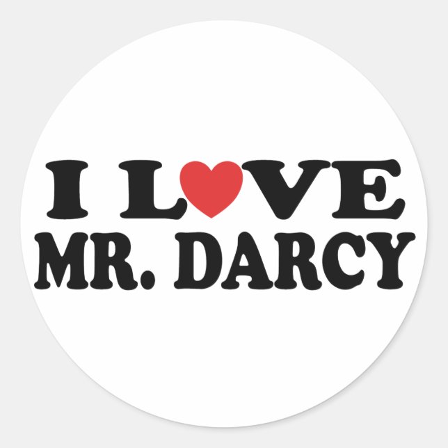 Adesivo Redondo Eu Amo O Sr. Darcy (Frente)
