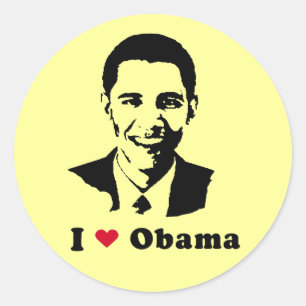 Adesivo Redondo Eu amo o t-shirt de Obama
