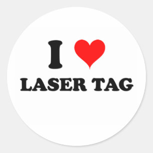 Adesivo Redondo Eu amo o Tag do laser