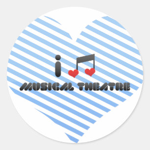 Adesivo Redondo Eu amo o teatro musical