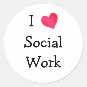 Adesivo Redondo Eu amo o trabalho social