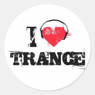Adesivo Redondo Eu amo o trance