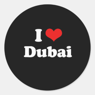Adesivo Redondo Eu amo o Tshirt de Dubai