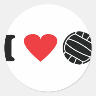 Adesivo Redondo Eu amo o voleibol
