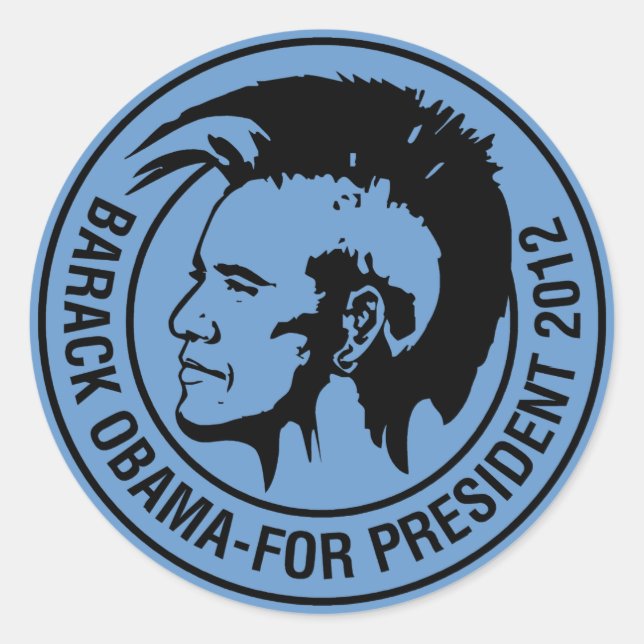 Adesivo Redondo Eu Amo Obama 2012 (Frente)