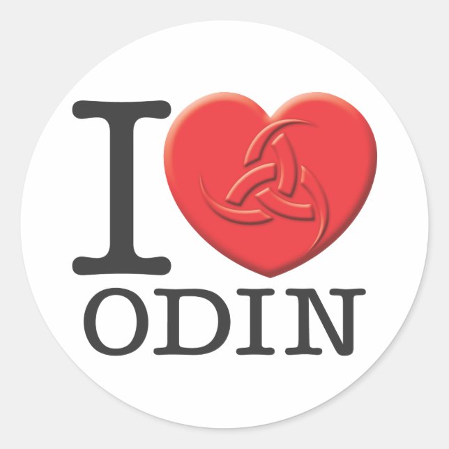 Adesivo Redondo Eu Amo Odin (Frente)