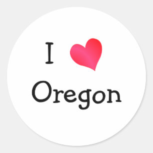 Adesivo Redondo Eu amo Oregon