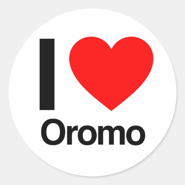 Adesivo Redondo eu amo oromo (Frente)
