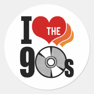 Adesivo Redondo Eu amo os anos 90
