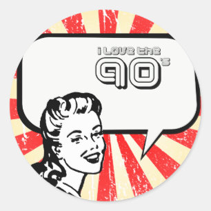 ADESIVO REDONDO EU AMO OS ANOS 90