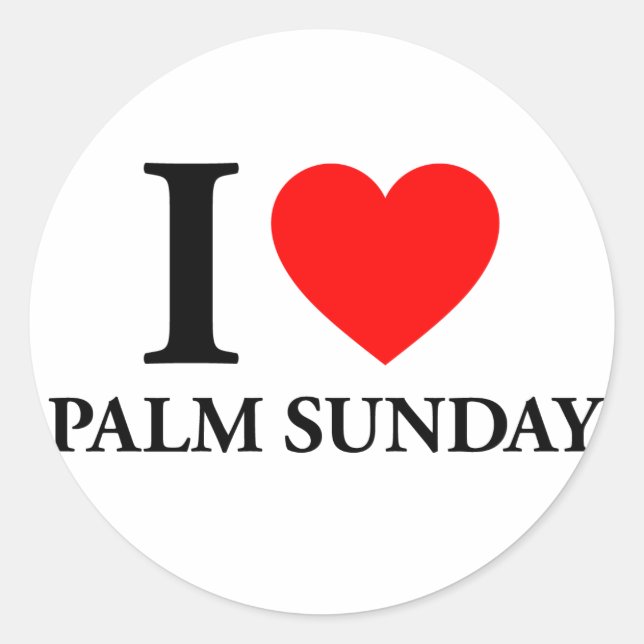 Adesivo Redondo Eu Amo Palm Domingo (Frente)