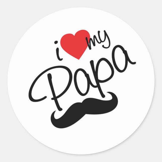 Adesivo Redondo EU AMO PAPA Sticker (Frente)