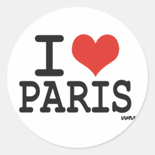 Adesivo Redondo Eu amo Paris