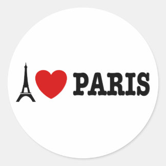Adesivo Redondo Eu Amo Paris
