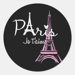 Adesivo Redondo Eu Amo Paris Eiffel Torre França Souvenir Francês