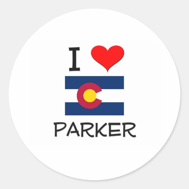 Adesivo Redondo Eu Amo PARKER Colorado (Frente)