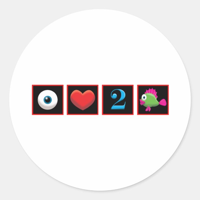 ADESIVO REDONDO EU AMO PEIXAR (Frente)