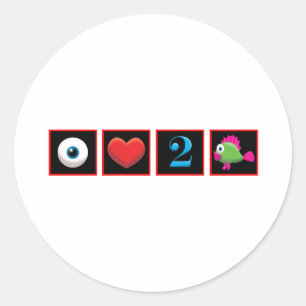 ADESIVO REDONDO EU AMO PEIXAR