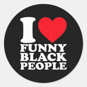 Adesivo Redondo Eu Amo Pessoas Negras Engraçadas Orgulho Afro-Amer