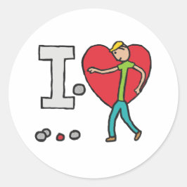 Adesivo Redondo Eu Amo Petanque