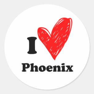 Adesivo Redondo Eu amo Phoenix
