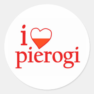 Adesivo Redondo Eu Amo Pierogi