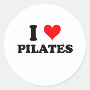 Adesivo Redondo Eu Amo Pilates