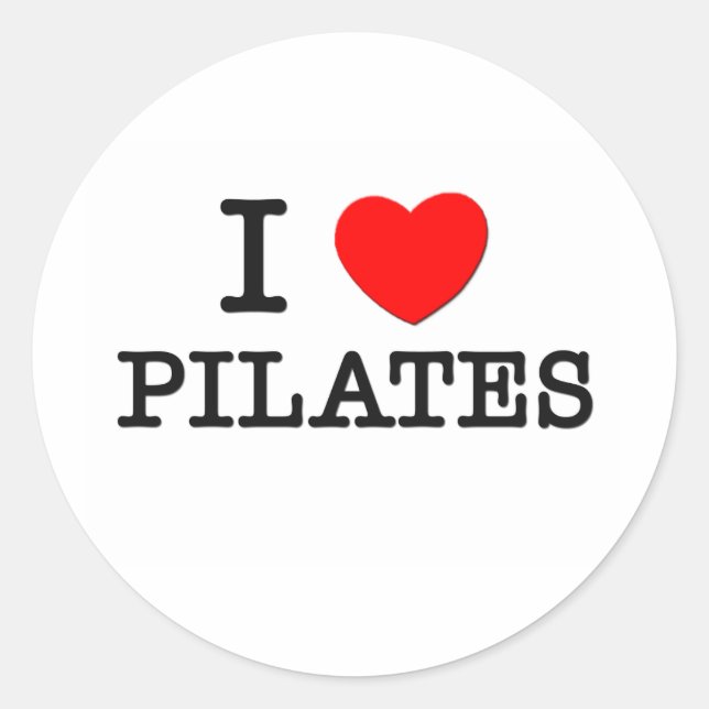 Adesivo Redondo Eu Amo Pilates (Frente)