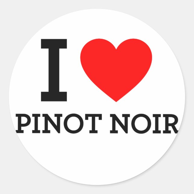 Adesivo Redondo Eu Amo Pinot Noir (Frente)