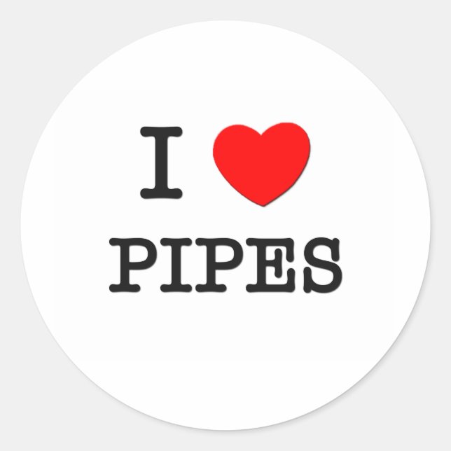Adesivo Redondo Eu Amo Pipes (Frente)