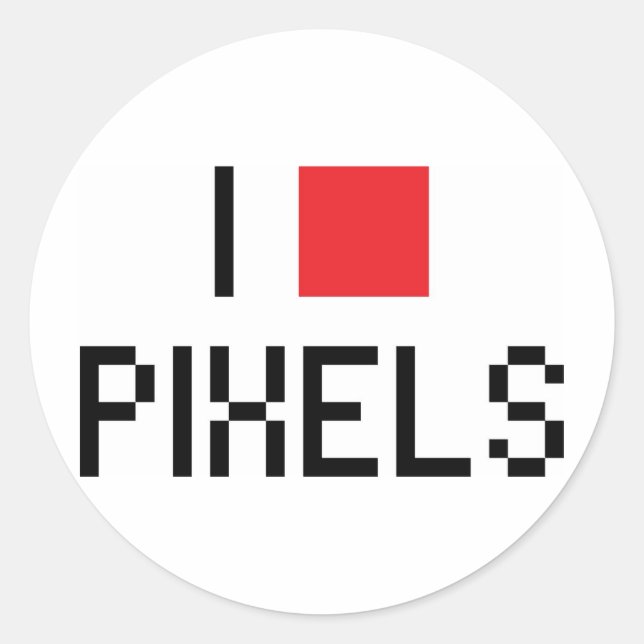 ADESIVO REDONDO EU AMO PIXELAS (Frente)