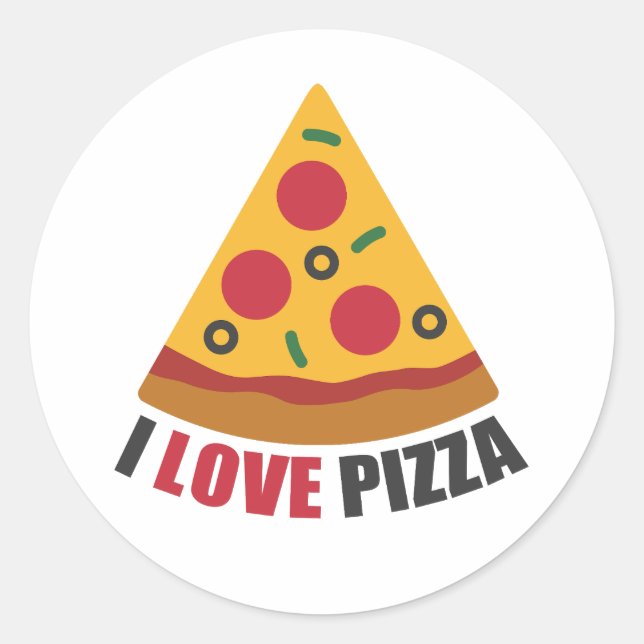 ADESIVO REDONDO EU AMO PIZZA (Frente)