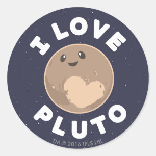 Adesivo Redondo Eu amo Pluto