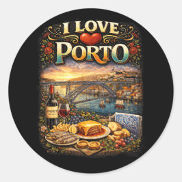 Adesivo Redondo Eu Amo Porto