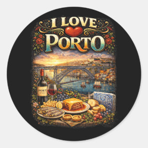 Adesivo Redondo Eu Amo Porto