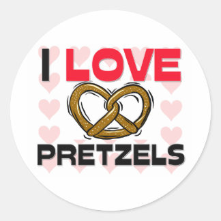 Adesivo Redondo Eu Amo Pretzels
