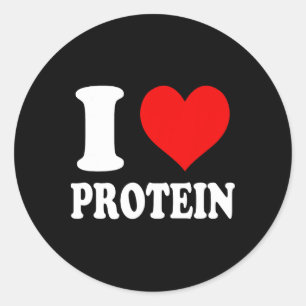 Adesivo Redondo Eu Amo Proteína 1