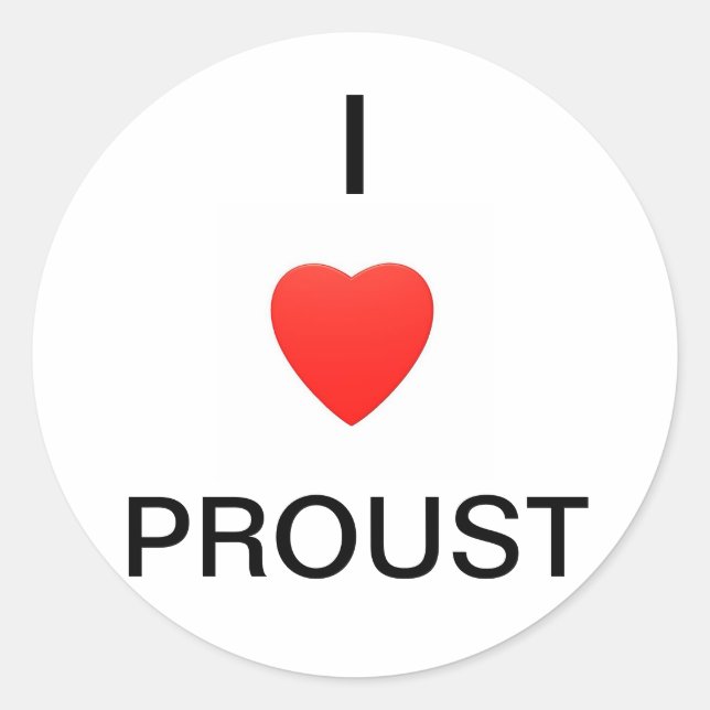Adesivo Redondo Eu Amo Proust (Frente)