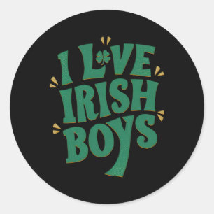 Adesivo Redondo Eu Amo Rapazes Irlandeses Eu Adoro Rapazes Irlande