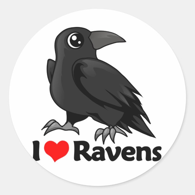 Adesivo Redondo Eu Amo Ravens (Frente)