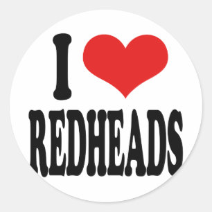 Adesivo Redondo Eu amo Redheads